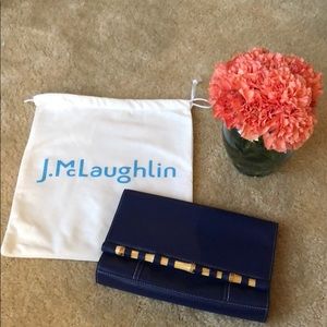 Leather bamboo clutch